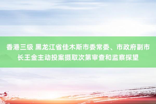 香港三级 黑龙江省佳木斯市委常委、市政府副市长王金主动投案摄取次第审查和监察探望
